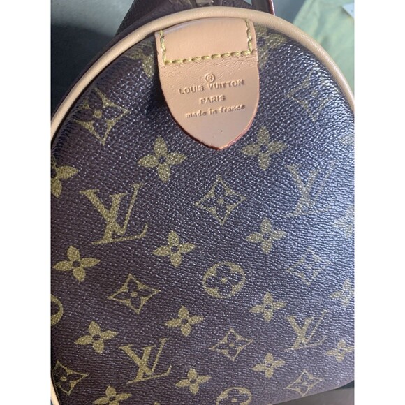 FAUX Louis Vuitton Speedy 30 Monogram Canvas Lock Key Hand Bag Vintage Purse - Picture 7 of 12